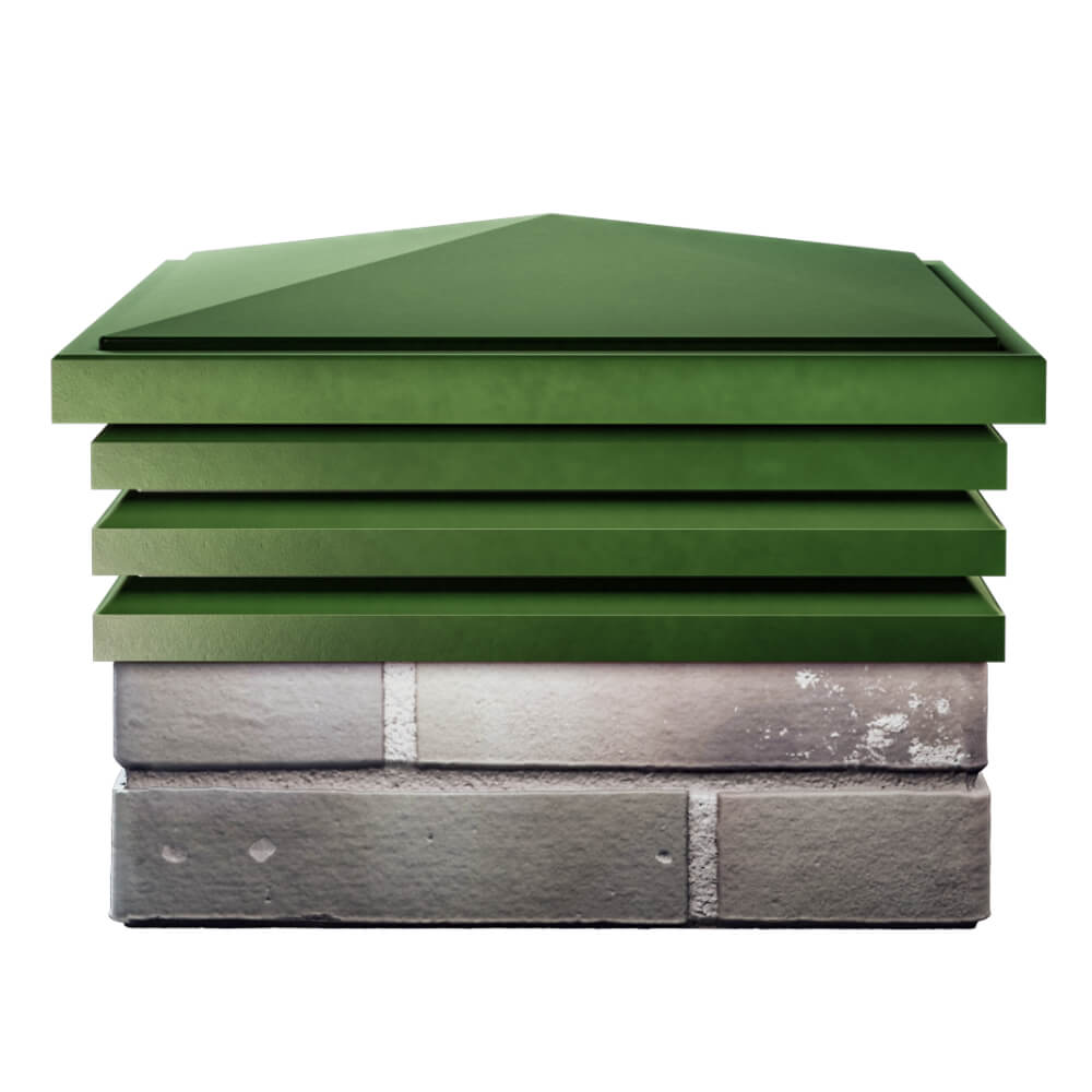 Колпак Zking Бона ХайТек Зеленый на столб 1.5х1.5 кирпича (385х385мм) Куйбышев фото