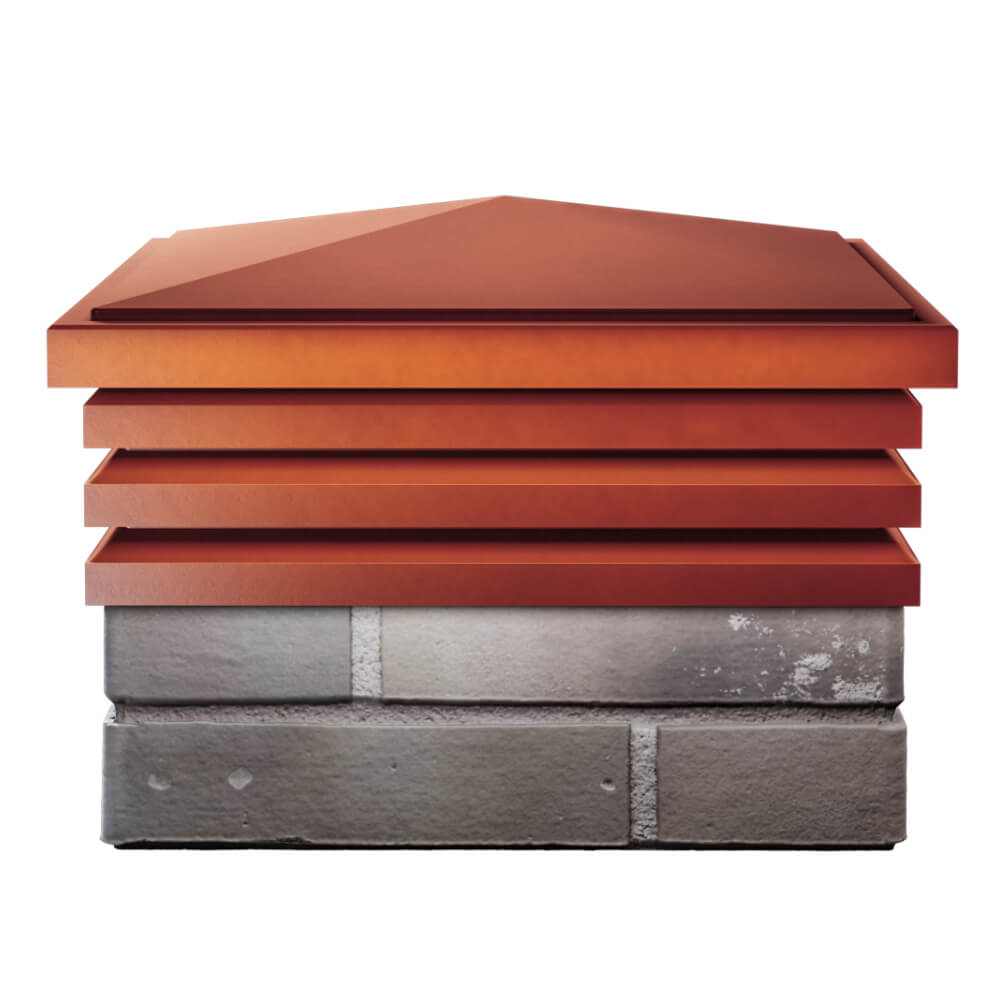 Колпак Zking Бона ХайТек Красный на столб 1.5х1.5 кирпича (385х385мм) Куйбышев фото