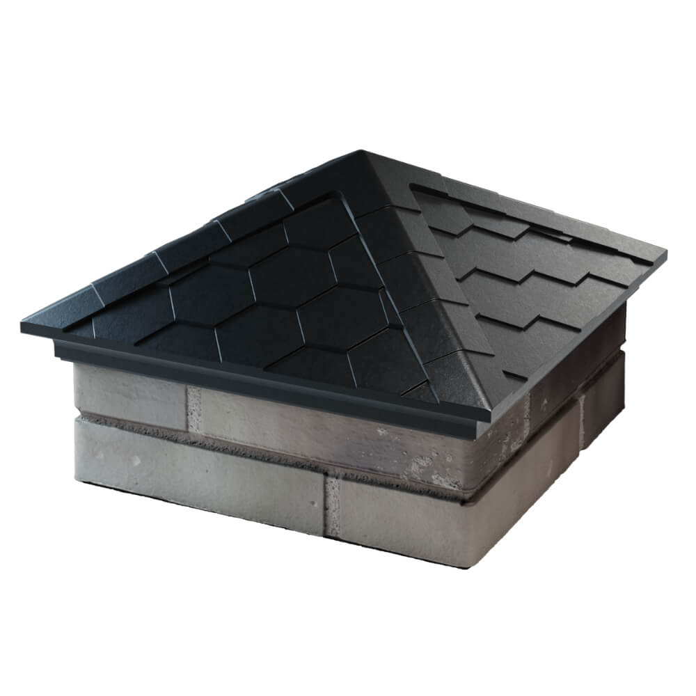 Колпак Zking Эверест Черный на столб 1.5х1.5 кирпича (390х390мм) в Куйбышеве фото