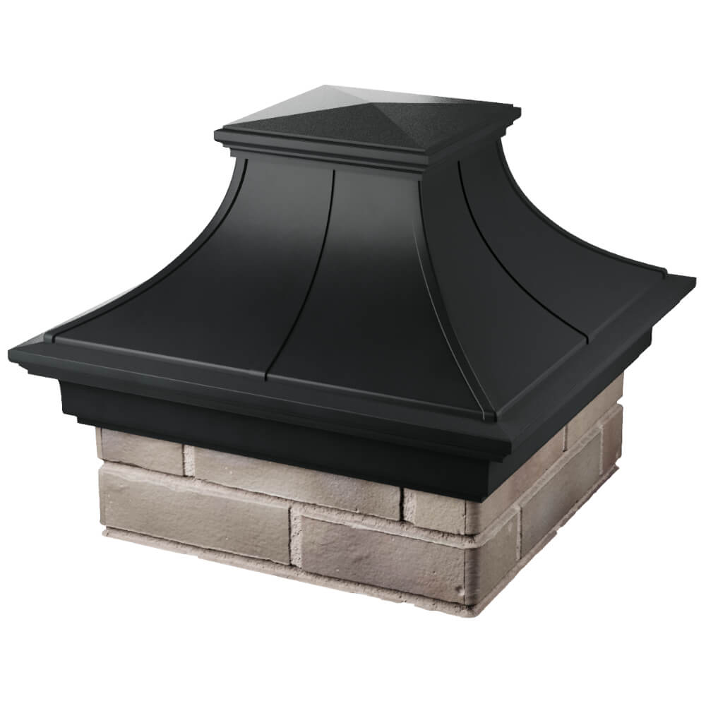 Колпак Zking Монблан Премиум Черный на столб 1.5х1.5 кирпича (385х385мм) в Куйбышеве фото