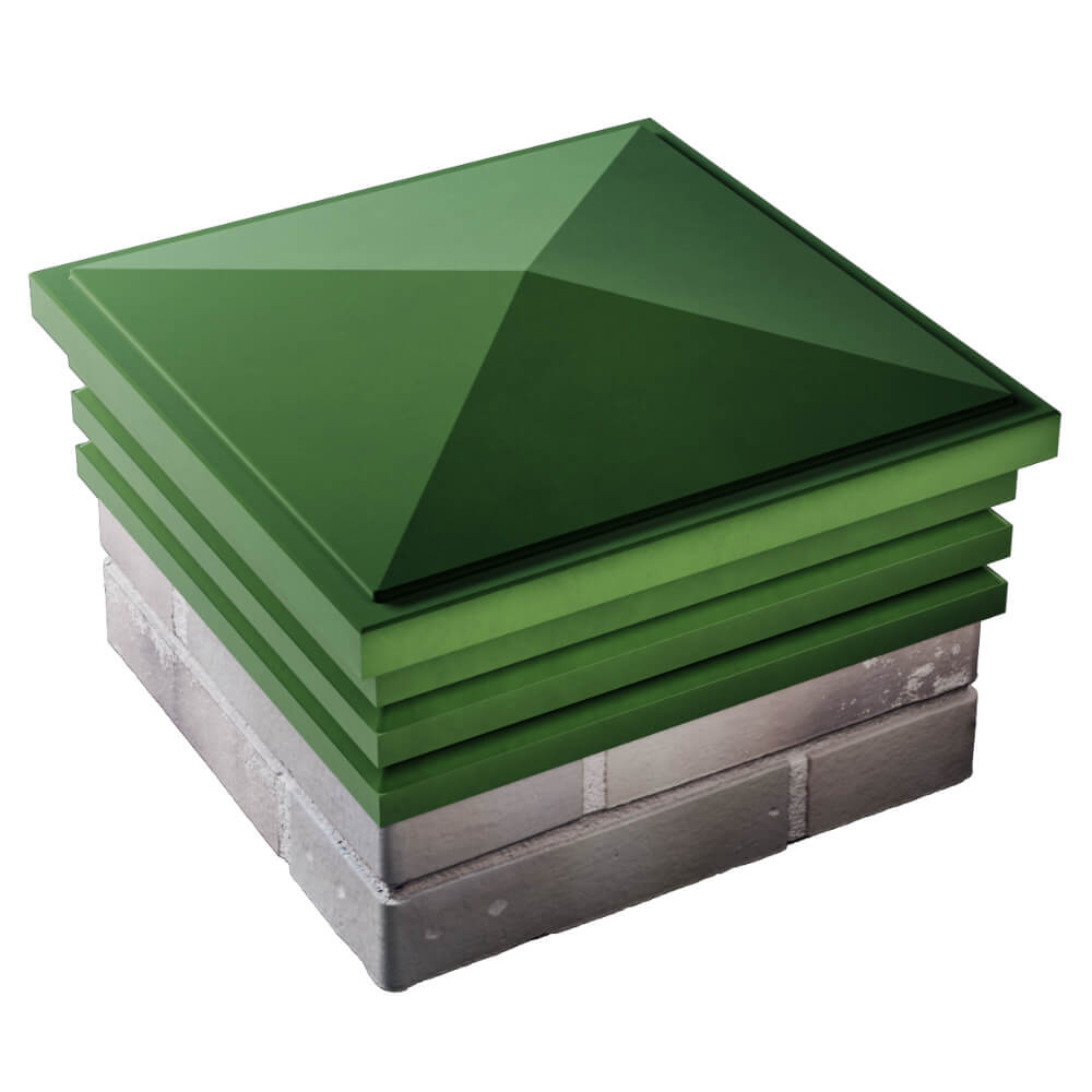 Колпак Zking Бона ХайТек Зеленый на столб 1.5х1.5 кирпича (385х385мм) в Куйбышеве фото