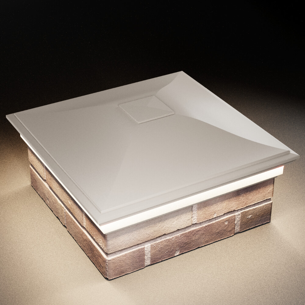 Колпак Zking Монблан Бежевый на столб 2х2 кирпича (515х515мм) c подсветкой в Куйбышеве фото