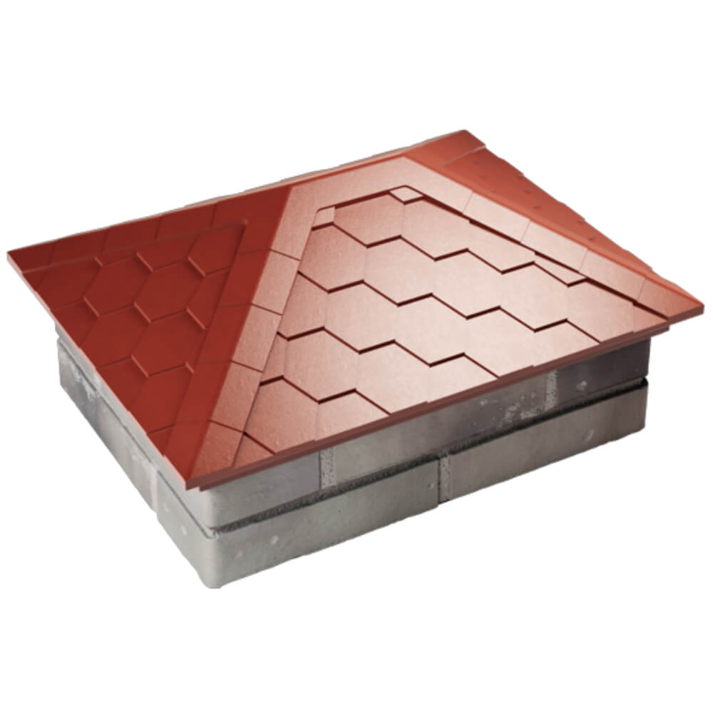 Колпак Zking Эверест Красный на столб 2х1.5 кирпича (520х390мм) Куйбышев фото