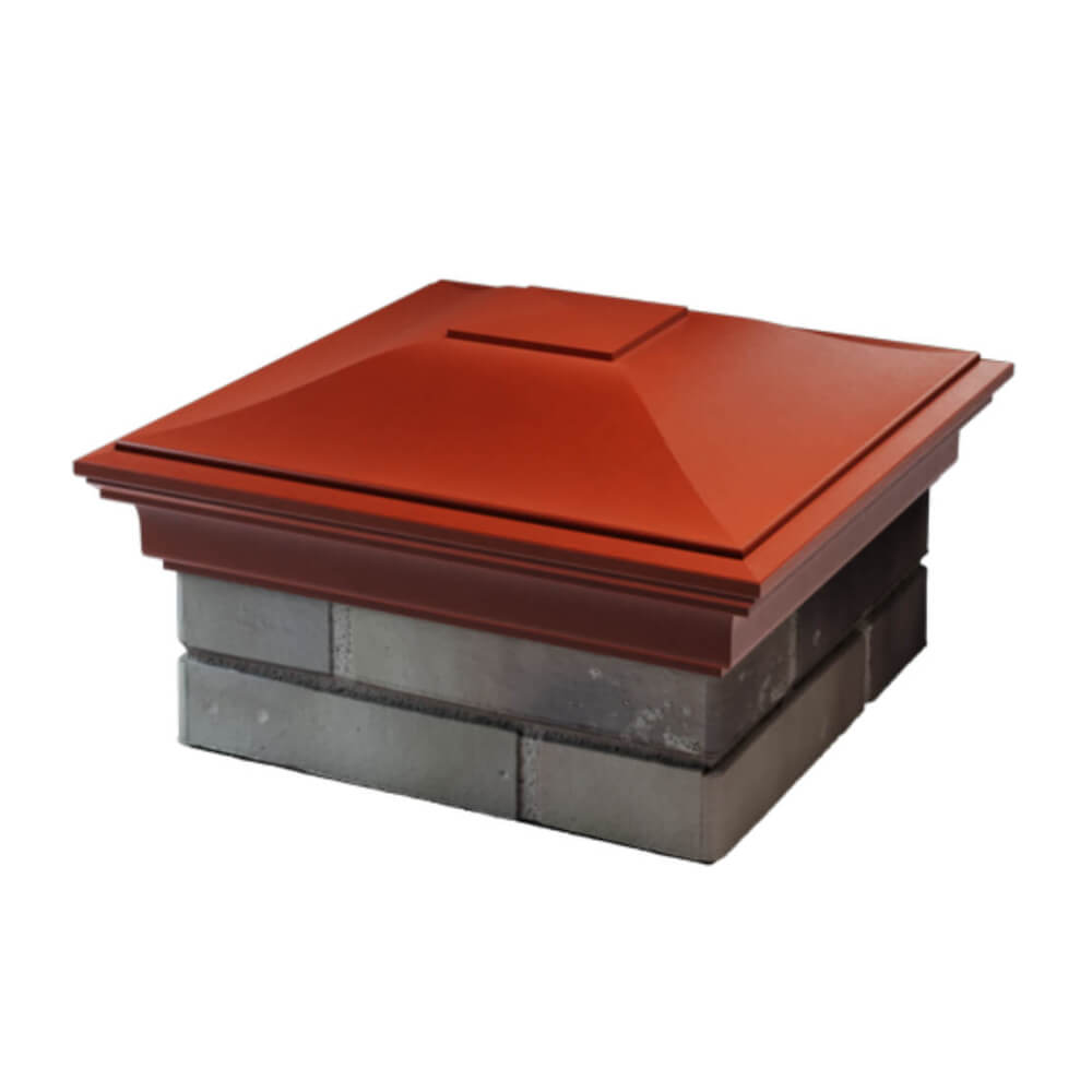 Колпак Zking Монблан Красный на столб 1.5х1.5 еврокирпича 0.7НФ (355х355мм) в Куйбышеве фото