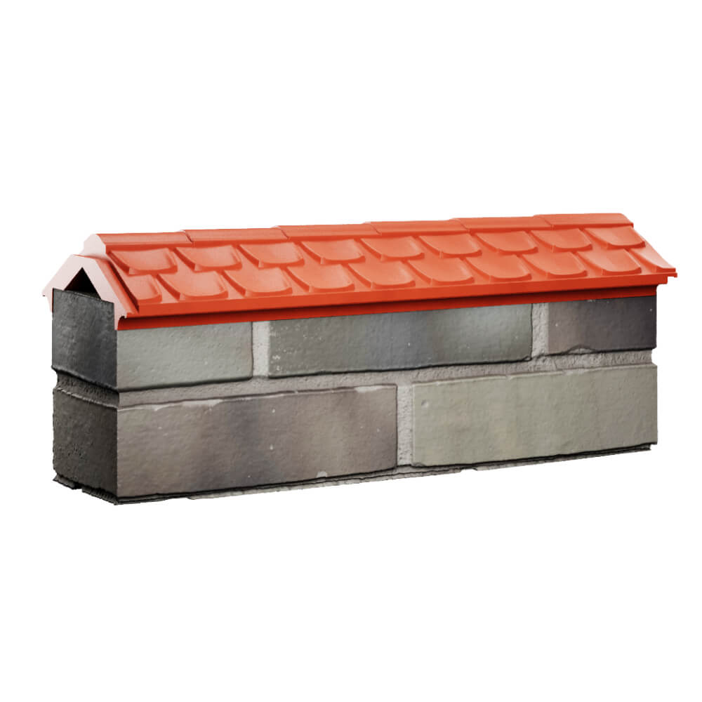 Парапет Zking Эльбрус Красный с посадкой на 0.5 кирпича (130мм) Куйбышев фото