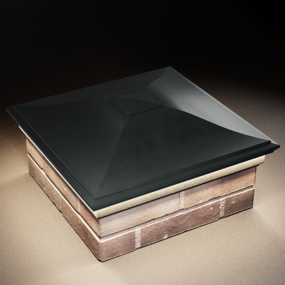 Колпак Zking Монблан Черный на столб 2х2 кирпича (515х515мм) c подсветкой в Куйбышеве фото