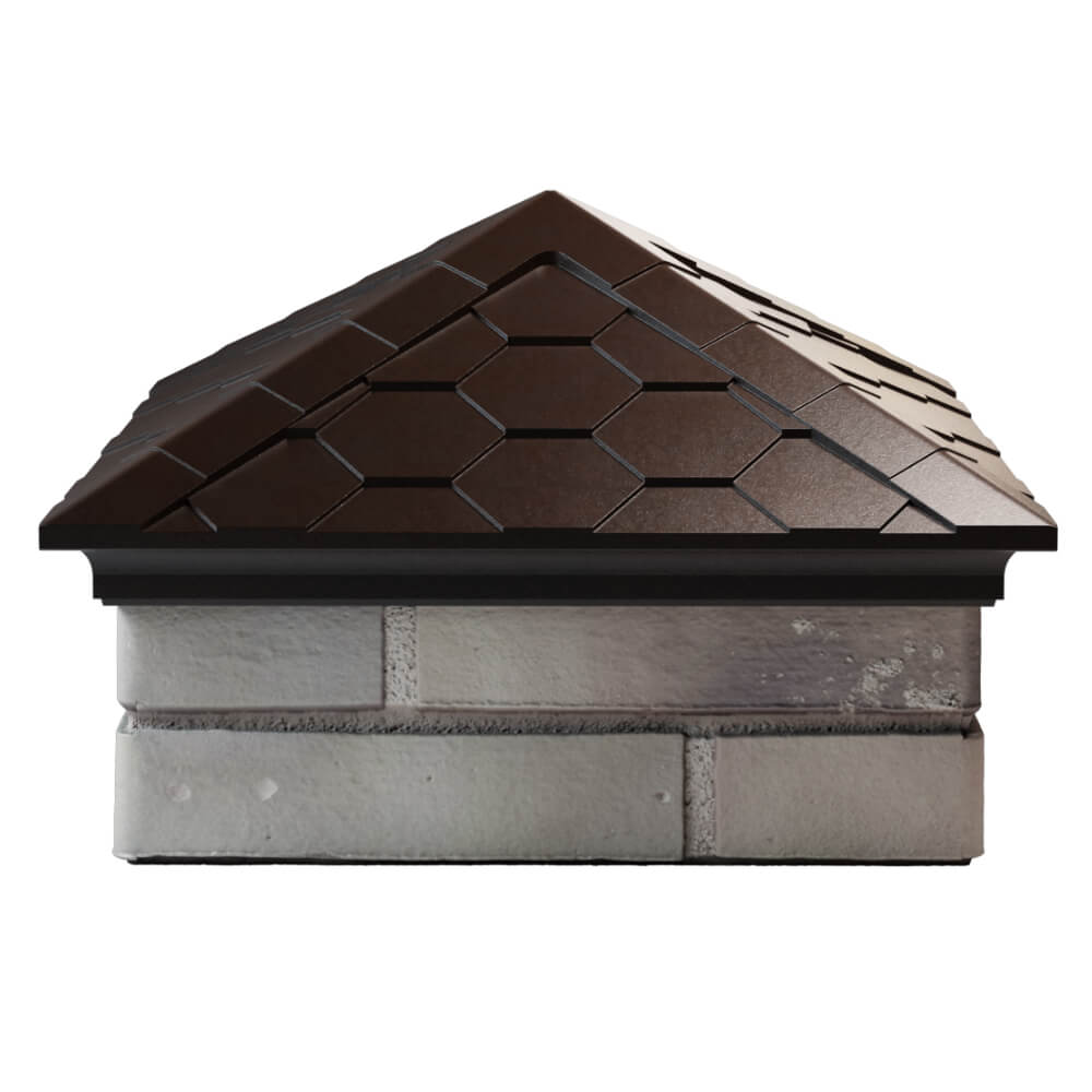 Колпак Zking Эверест Коричневый на столб 1.5х1.5 кирпича (390х390мм) Куйбышев фото