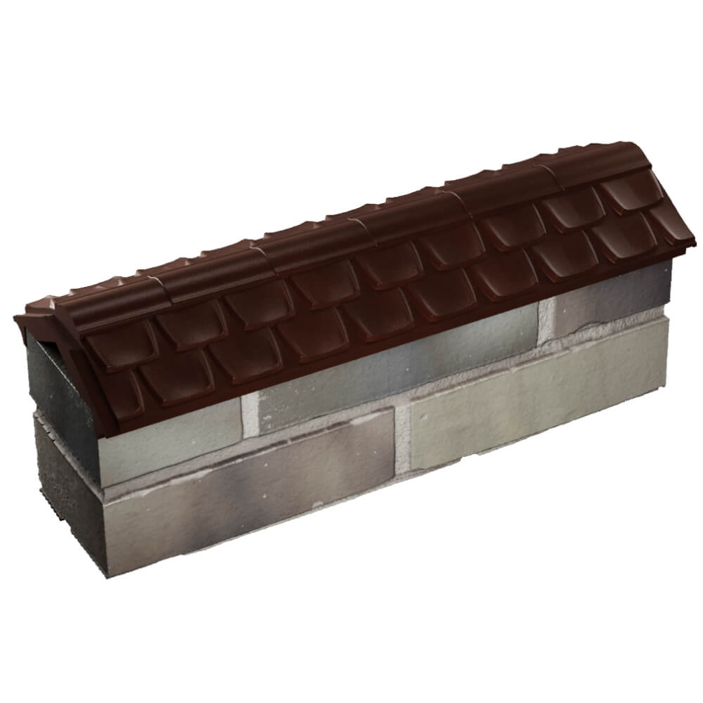 Парапет Zking Эльбрус Коричневый с посадкой на 0.5 кирпича (130мм) в Куйбышеве фото