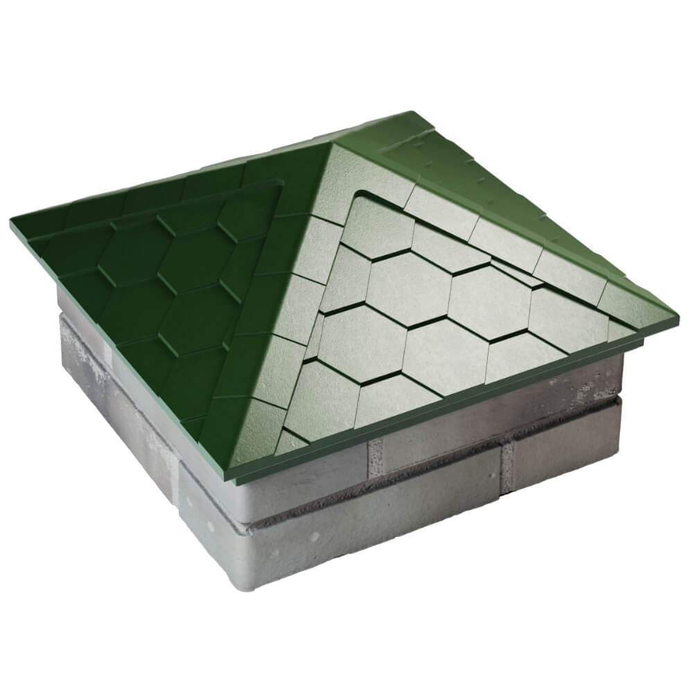 Колпак Zking Эверест Зеленый на столб 1.5х1.5 кирпича (390х390мм) в Куйбышеве фото