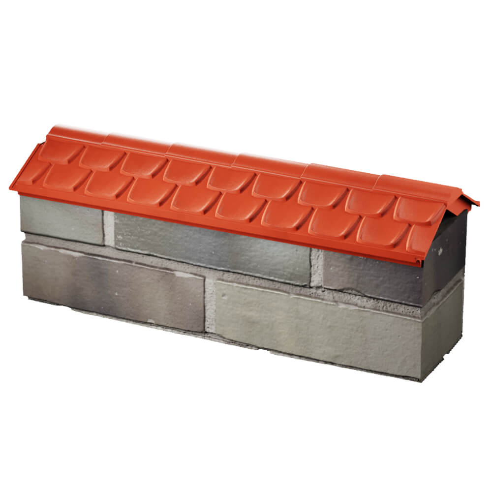 Парапет Zking Эльбрус Красный с посадкой на 0.5 кирпича (130мм) в Куйбышеве фото