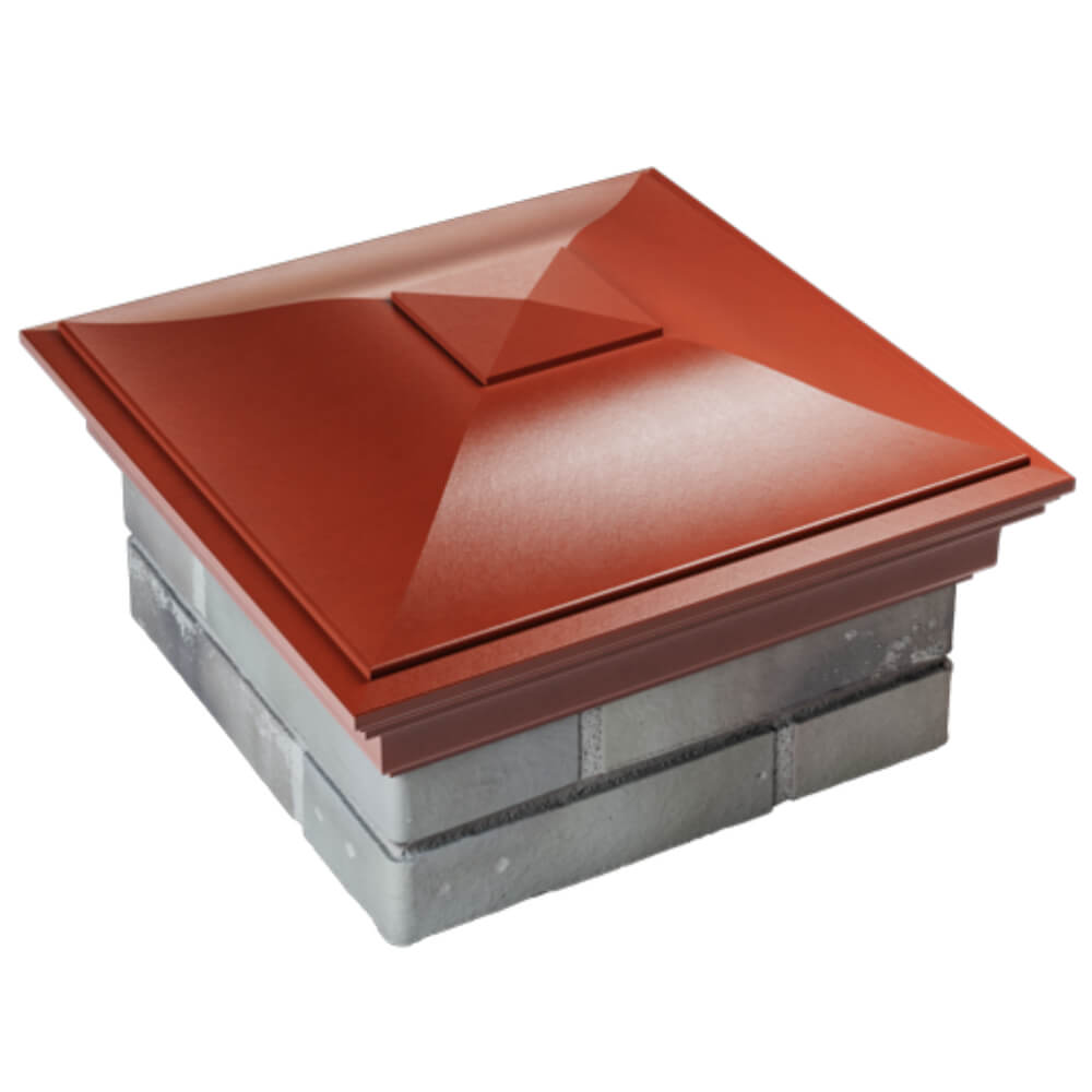 Колпак Zking Монблан Красный на столб 1.5х1.5 кирпича (385х385мм) в Куйбышеве фото