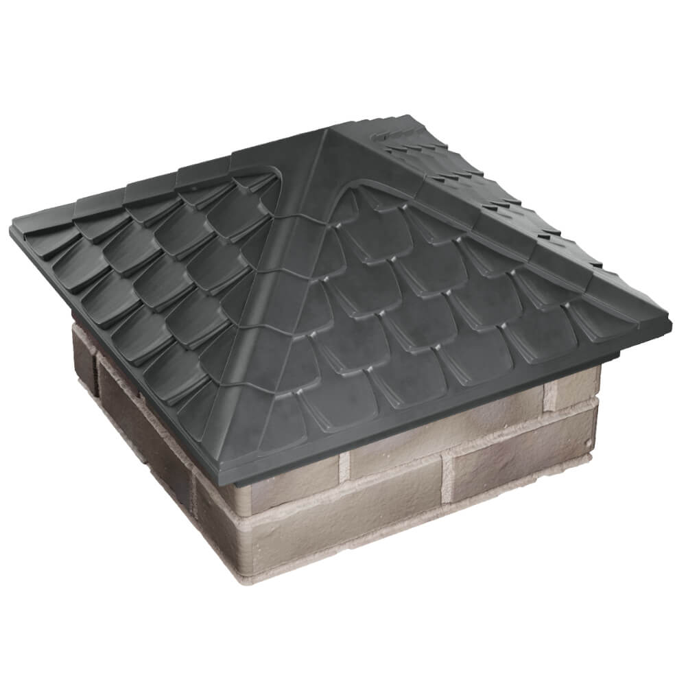 Колпак Zking Эльбрус Серый на столб 1.5х1.5 кирпича (385х385мм) в Куйбышеве фото