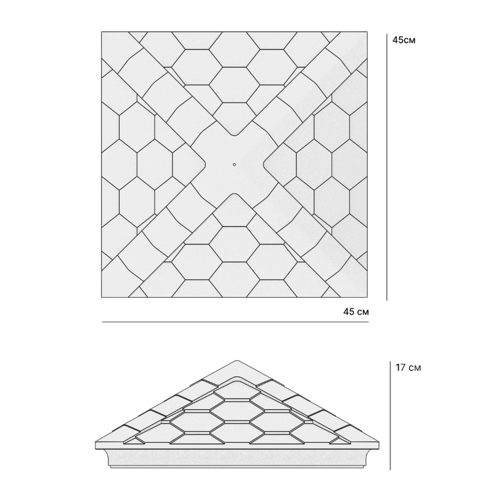Колпак Zking Эверест Бежевый на столб 1.5х1.5 кирпича (390х390мм) в Куйбышеве фото