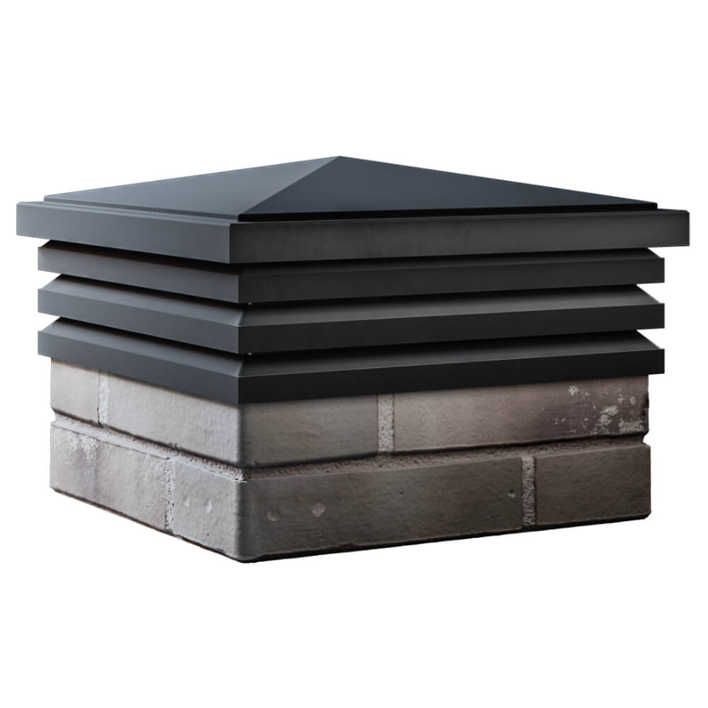 Колпак Zking Бона ХайТек Черный на столб 1.5х1.5 кирпича (385х385мм) в Куйбышеве фото