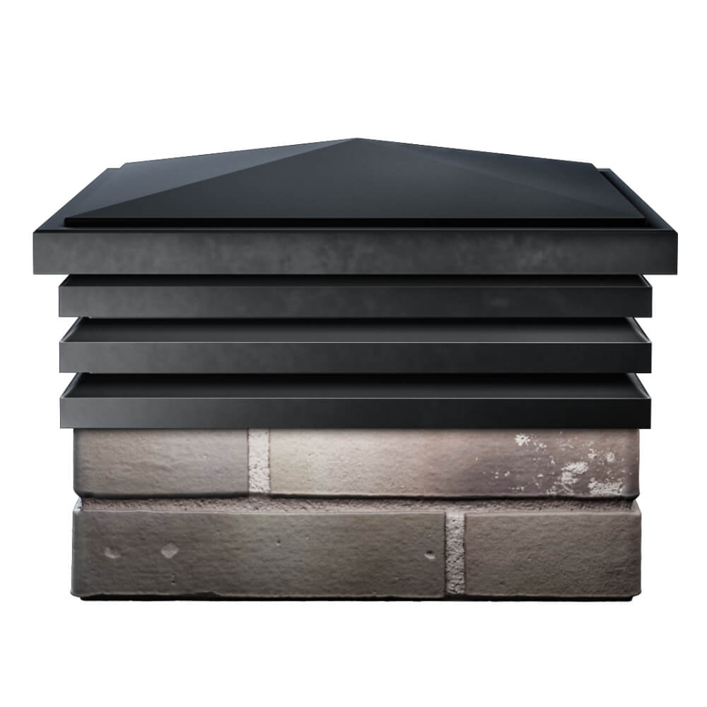 Колпак Zking Бона ХайТек Черный на столб 1.5х1.5 кирпича (385х385мм) Куйбышев фото