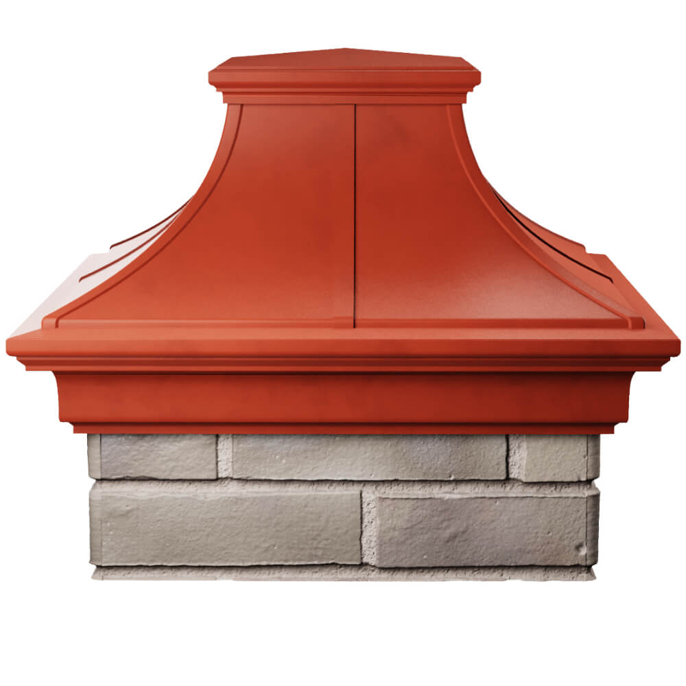 Колпак Zking Монблан Премиум Красный на столб 1.5х1.5 кирпича (385х385мм) Куйбышев фото