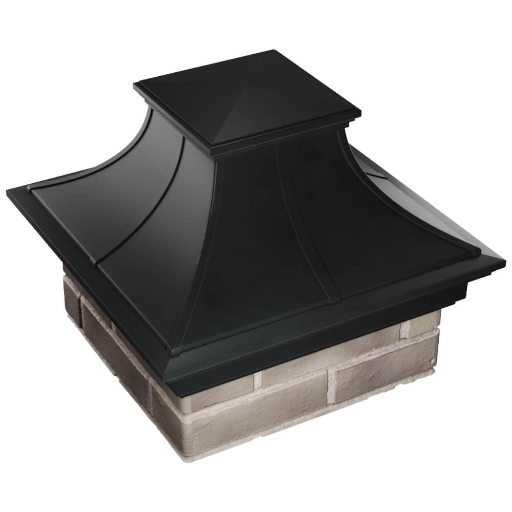 Колпак Zking Монблан Премиум Черный на столб 1.5х1.5 кирпича (385х385мм) в Куйбышеве фото