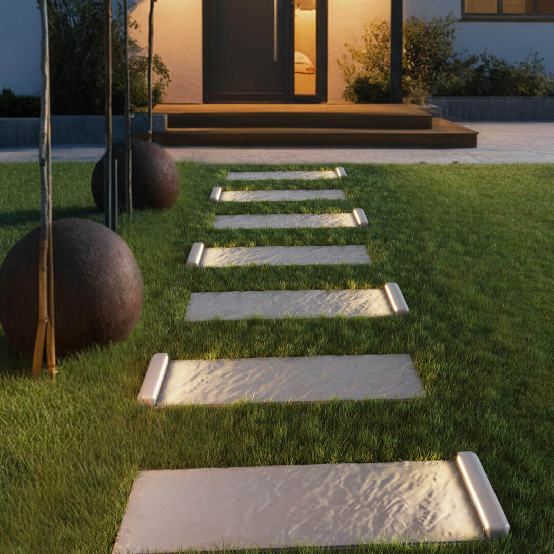 LED Светильник для шаговой плиты STONE Светлая Галька 330х75х98мм в Куйбышеве фото