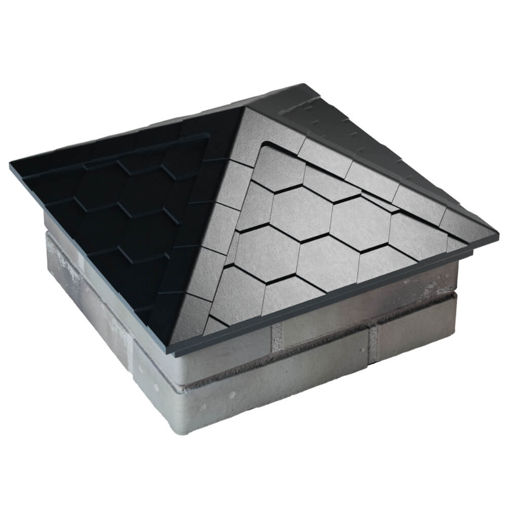 Колпак Zking Эверест Черный на столб 1.5х1.5 кирпича (390х390мм) в Куйбышеве фото