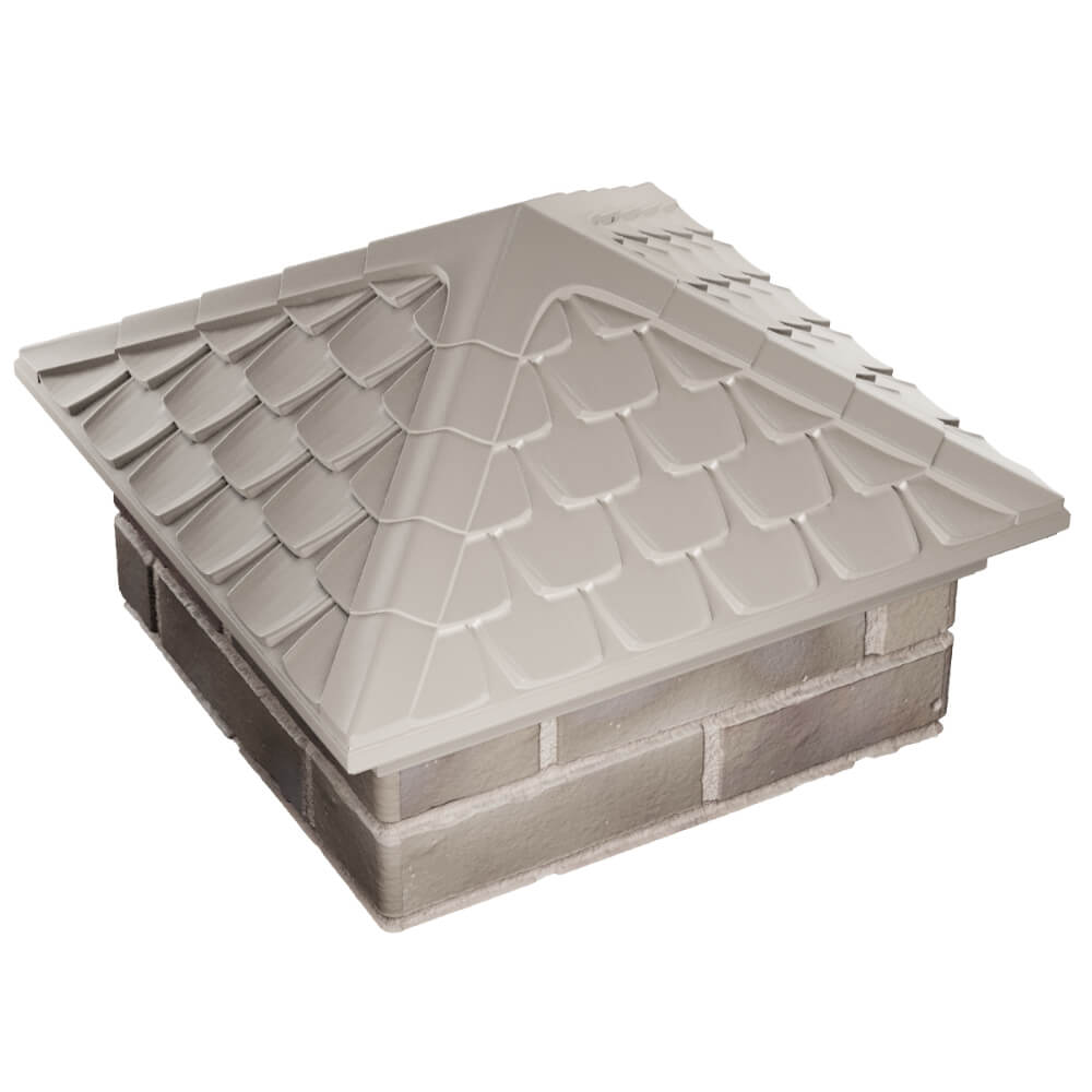 Колпак Zking Эльбрус Бежевый на столб 1.5х1.5 кирпича (385х385мм) в Куйбышеве фото