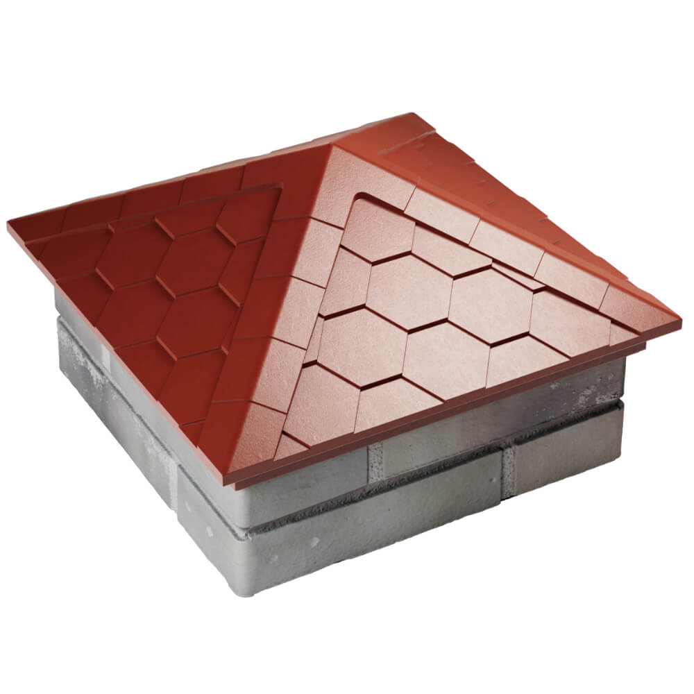 Колпак Zking Эверест Красный на столб 1.5х1.5 кирпича (390х390мм) в Куйбышеве фото