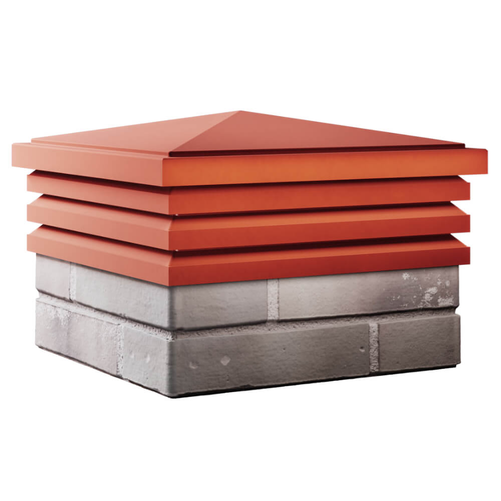 Колпак Zking Бона ХайТек Красный на столб 1.5х1.5 кирпича (385х385мм) в Куйбышеве фото