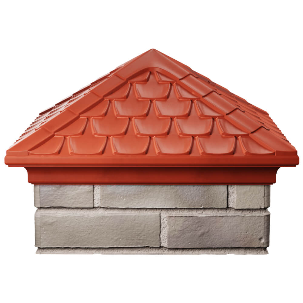 Колпак Zking Эльбрус Красный на столб 1.5х1.5 кирпича (385х385мм) Куйбышев фото