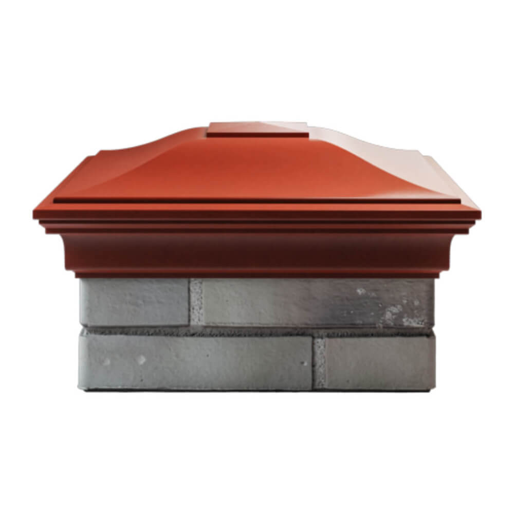 Колпак Zking Монблан Красный на столб 1.5х1.5 еврокирпича 0.7НФ (355х355мм) Куйбышев фото