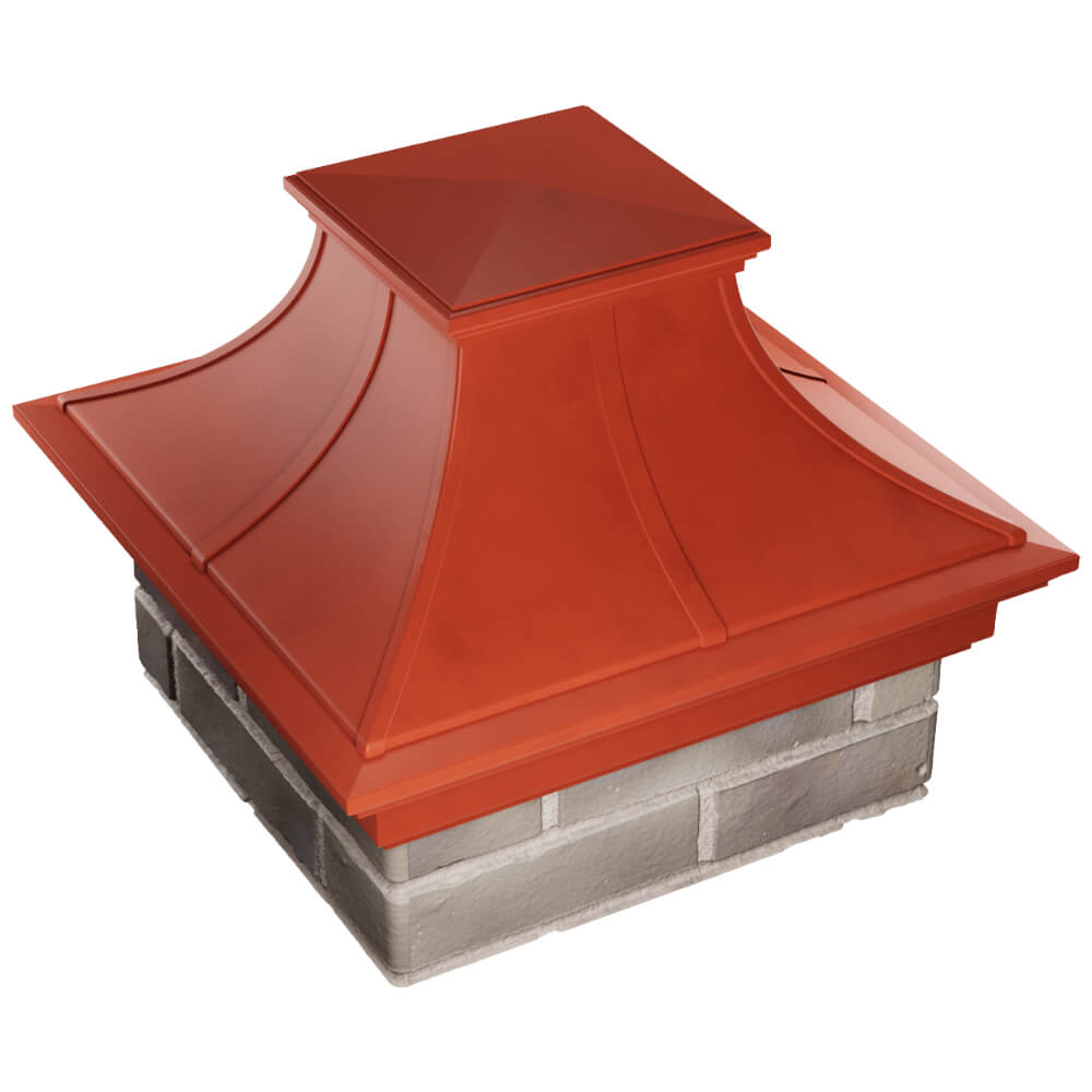 Колпак Zking Монблан Премиум Красный на столб 1.5х1.5 кирпича (385х385мм) в Куйбышеве фото