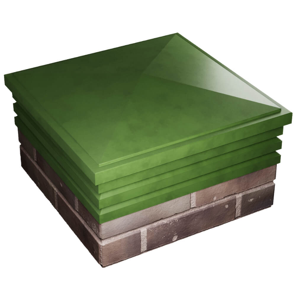 Колпак Zking Бона ХайТек Зеленый на столб 2х2 кирпича (513х513мм) в Куйбышеве фото