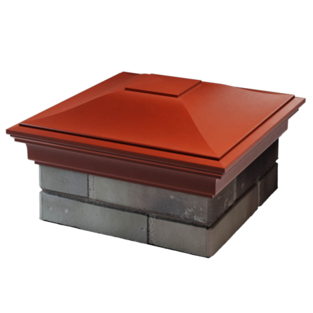 Колпак Zking Монблан Красный на столб 1.5х1.5 кирпича (385х385мм) в Куйбышеве фото