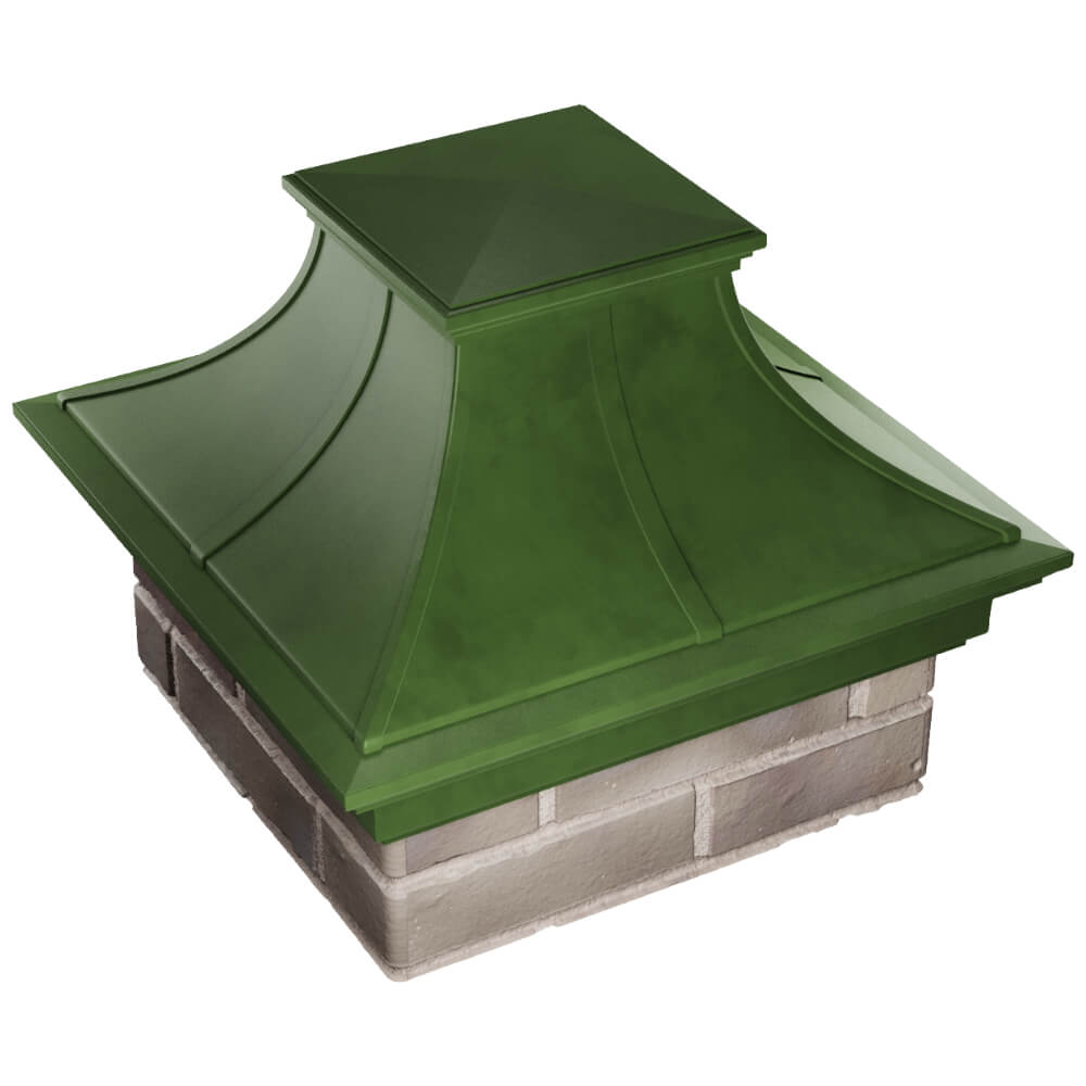 Колпак Zking Монблан Премиум Зеленый на столб 1.5х1.5 кирпича (385х385мм) в Куйбышеве фото