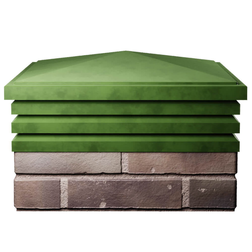 Колпак Zking Бона ХайТек Зеленый на столб 2х2 кирпича (513х513мм) Куйбышев фото