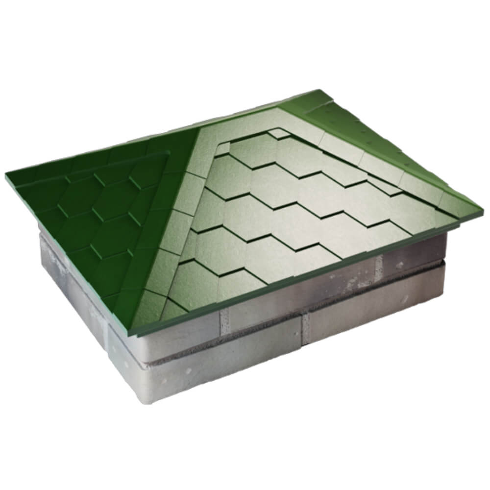 Колпак Zking Эверест Зеленый на столб 2х1.5 кирпича (520х390мм) Куйбышев фото