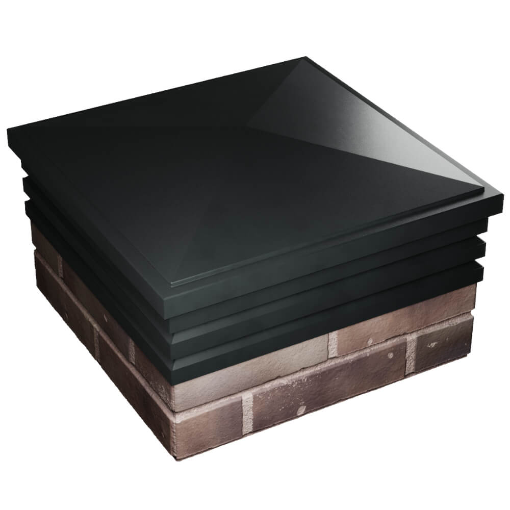 Колпак Zking Бона ХайТек Черный на столб 2х2 кирпича (513х513мм) в Куйбышеве фото