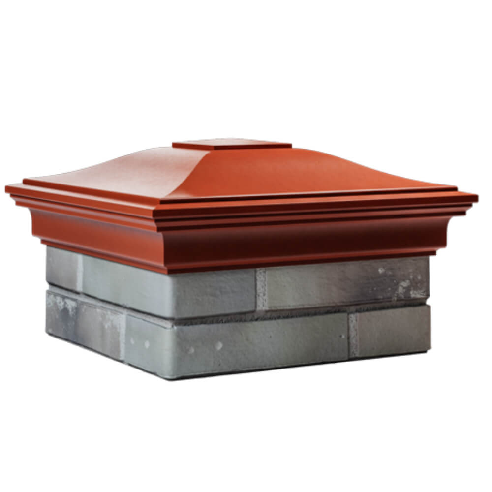 Колпак Zking Монблан Красный на столб 1.5х1.5 кирпича (385х385мм) в Куйбышеве фото