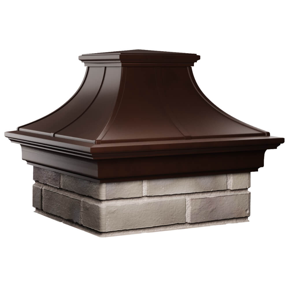 Колпак Zking Монблан Премиум Коричневый на столб 1.5х1.5 кирпича (385х385мм) в Куйбышеве фото