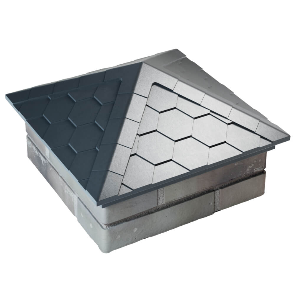 Колпак Zking Эверест Серый на столб 1.5х1.5 кирпича (390х390мм) в Куйбышеве фото