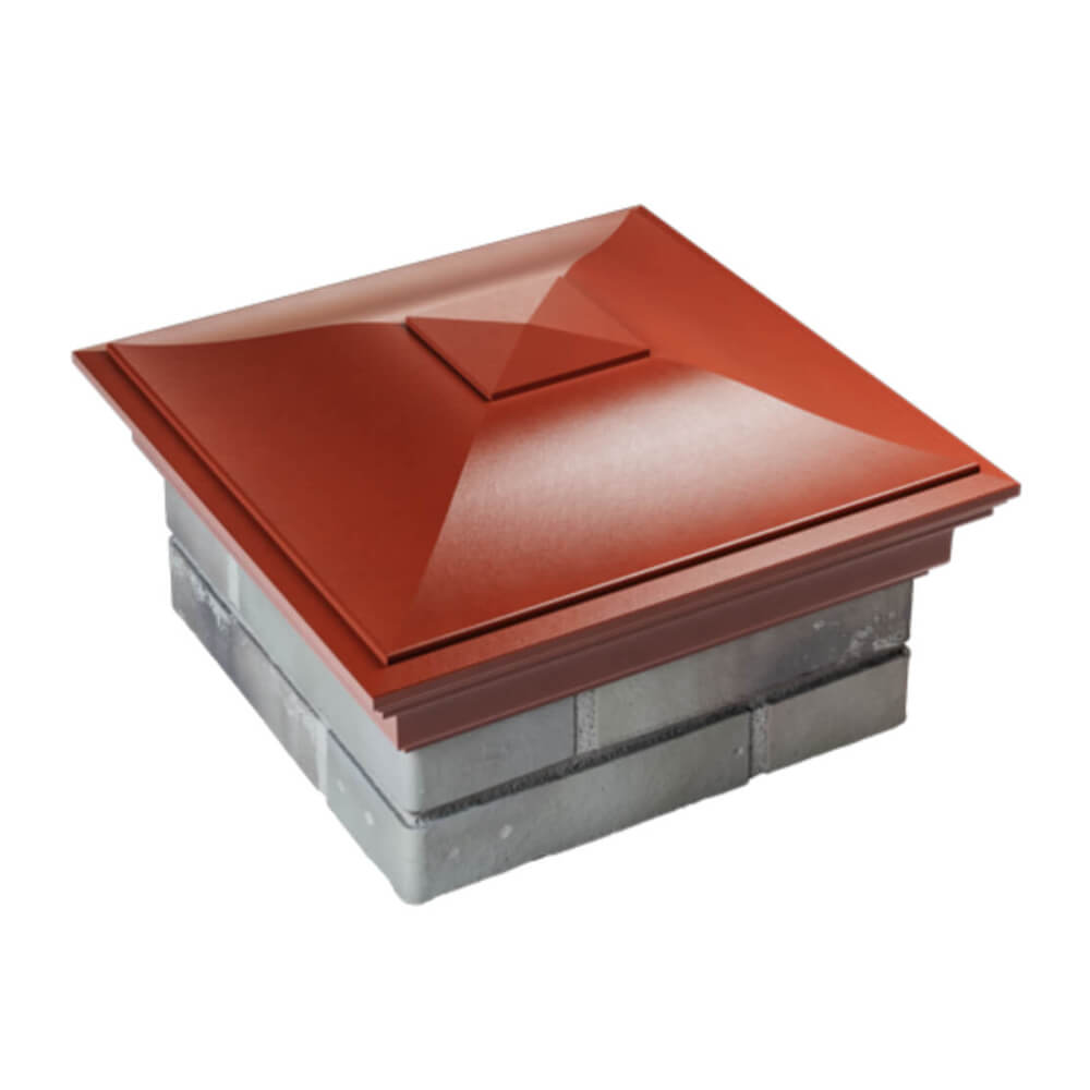 Колпак Zking Монблан Красный на столб 1.5х1.5 еврокирпича 0.7НФ (355х355мм) в Куйбышеве фото