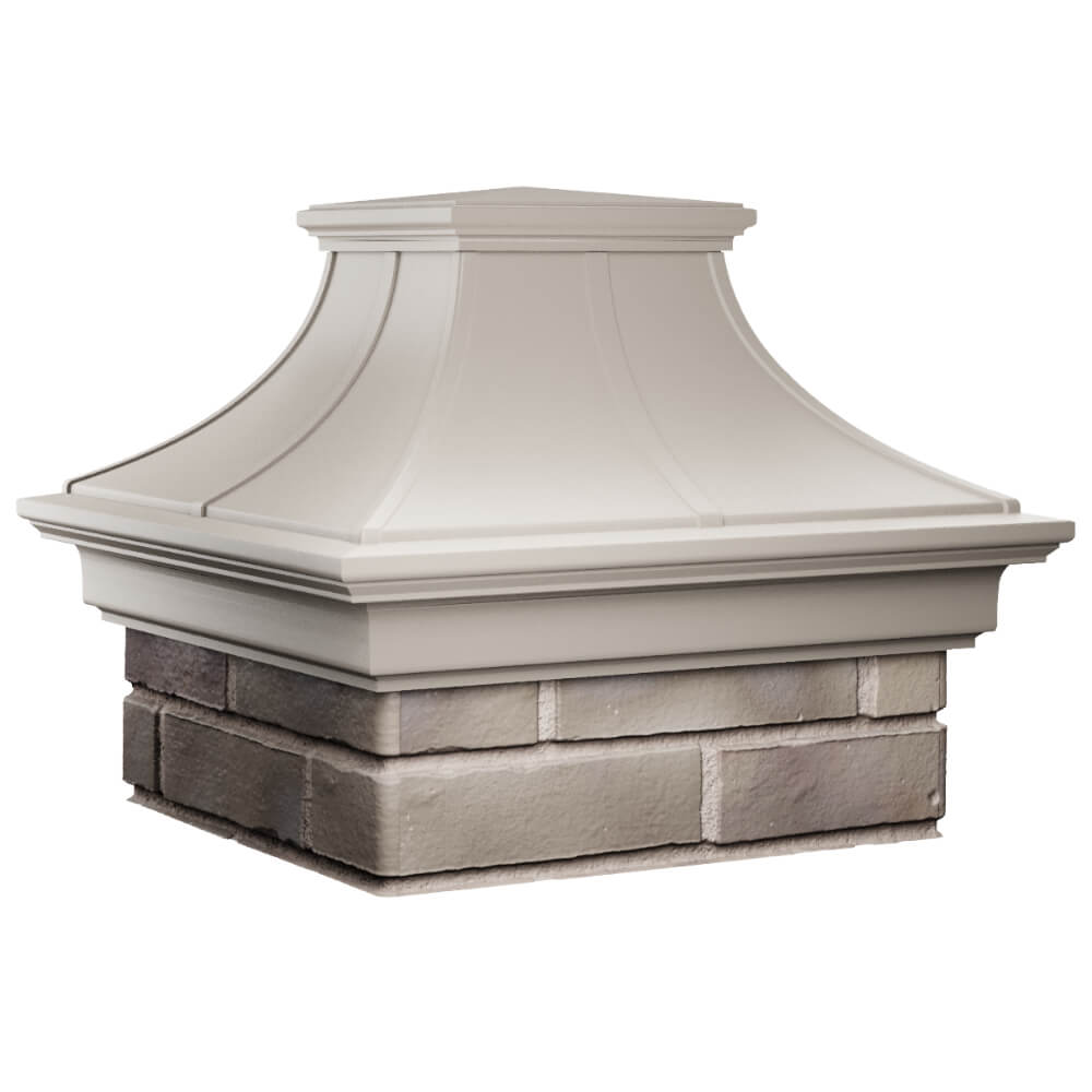 Колпак Zking Монблан Премиум Бежевый на столб 1.5х1.5 кирпича (385х385мм) в Куйбышеве фото