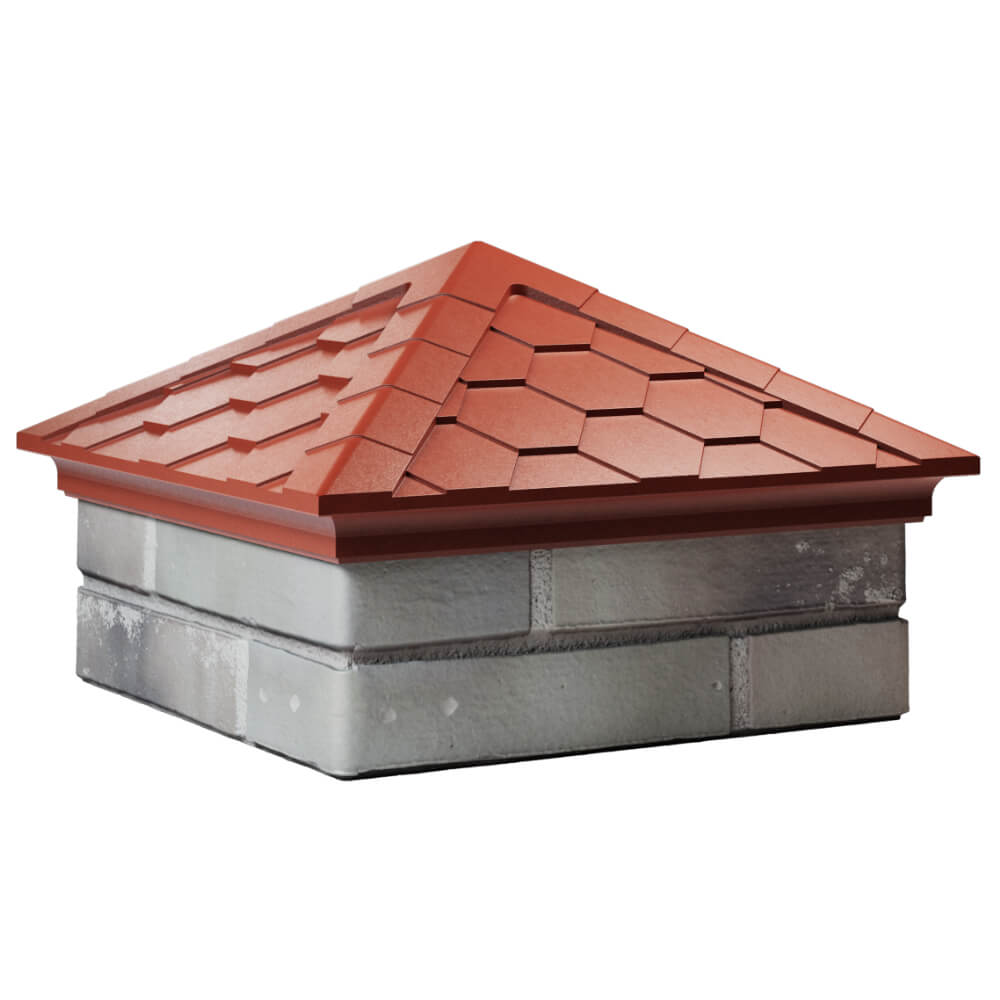 Колпак Zking Эверест Красный на столб 1.5х1.5 кирпича (390х390мм) в Куйбышеве фото