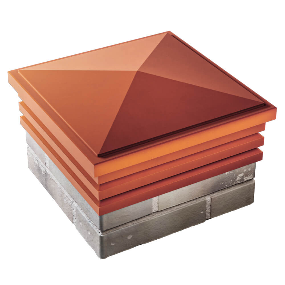 Колпак Zking Бона ХайТек Красный на столб 1.5х1.5 кирпича (385х385мм) в Куйбышеве фото