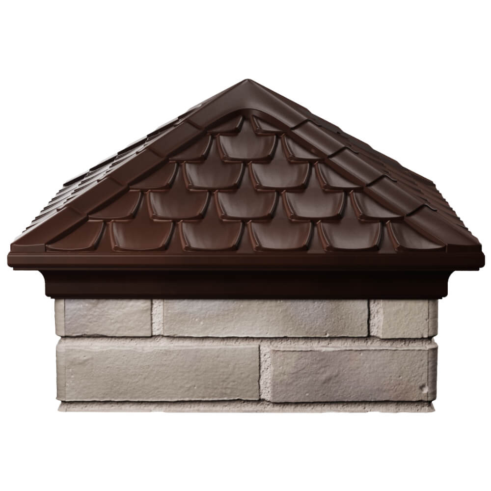 Колпак Zking Эльбрус Коричневый на столб 1.5х1.5 кирпича (385х385мм) Куйбышев фото