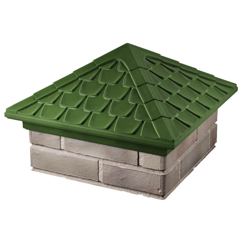 Колпак Zking Эльбрус Зеленый на столб 1.5х1.5 кирпича (385х385мм) в Куйбышеве фото