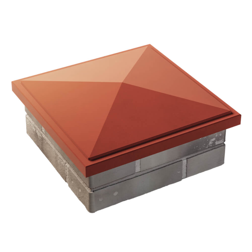 Колпак Zking БонаМоно Красный на столб 1.5х1.5 кирпича (385х385, 400х400мм) в Куйбышеве фото