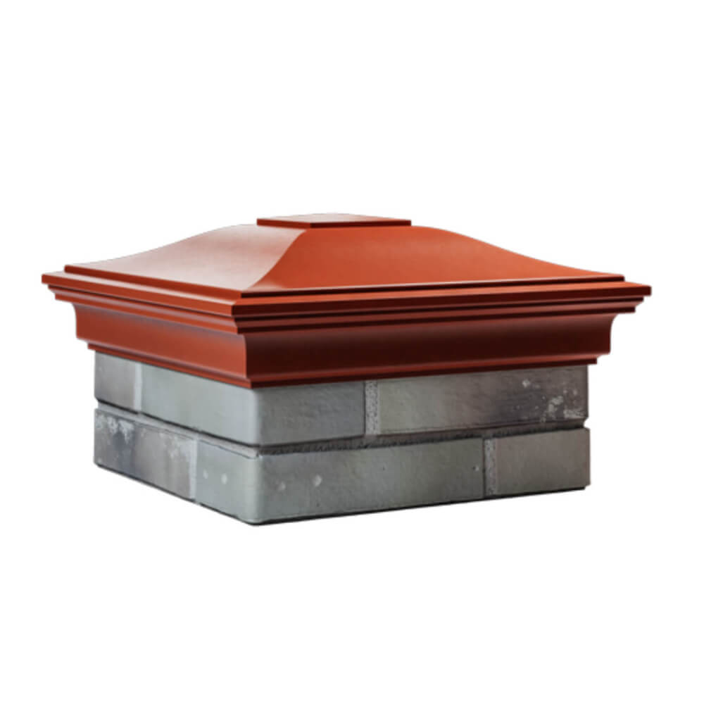 Колпак Zking Монблан Красный на столб 1.5х1.5 еврокирпича 0.7НФ (355х355мм) в Куйбышеве фото