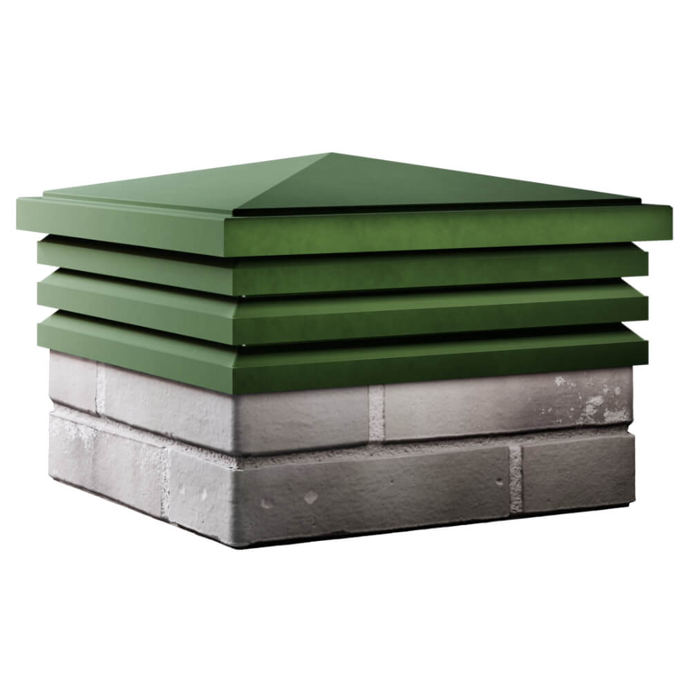 Колпак Zking Бона ХайТек Зеленый на столб 1.5х1.5 кирпича (385х385мм) в Куйбышеве фото