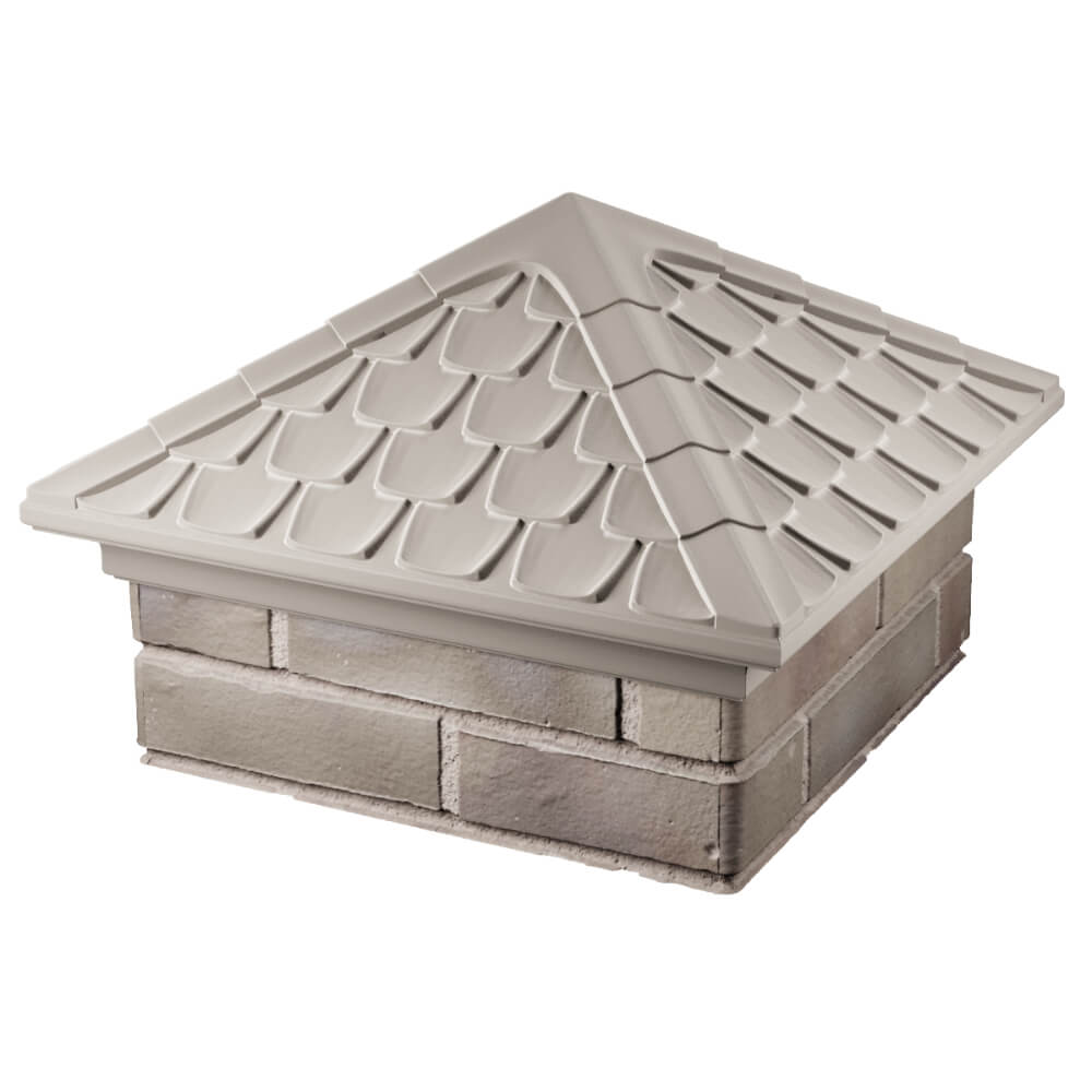 Колпак Zking Эльбрус Бежевый на столб 1.5х1.5 кирпича (385х385мм) в Куйбышеве фото