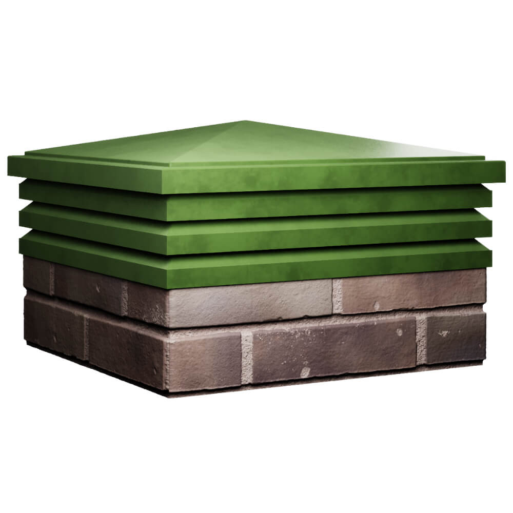 Колпак Zking Бона ХайТек Зеленый на столб 2х2 кирпича (513х513мм) в Куйбышеве фото