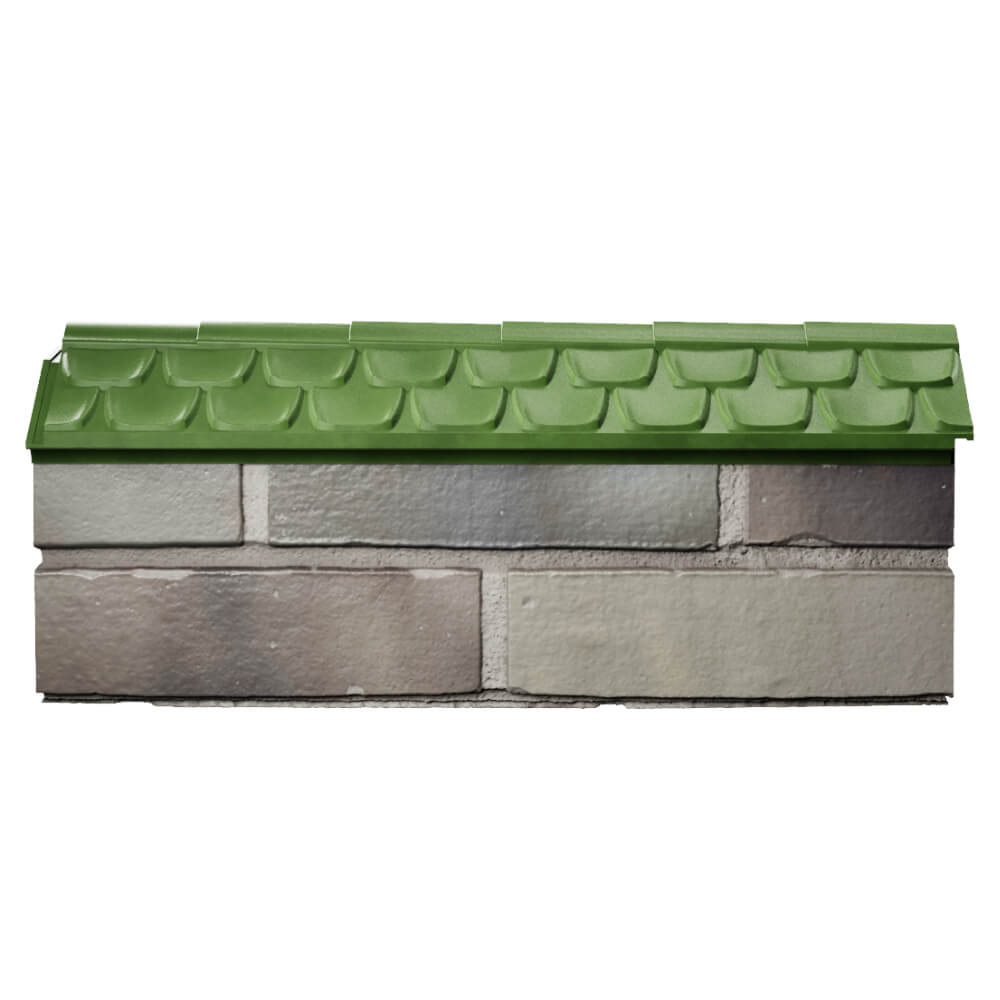 Парапет Zking Эльбрус Зеленый с посадкой на 0.5 кирпича (130мм) в Куйбышеве фото